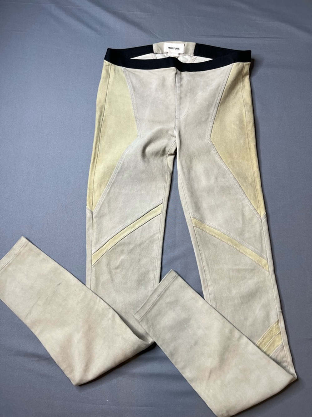 Helmut Lang Lamb Leather Riding Pants Size 0 Equestrian Moto Panel Rare